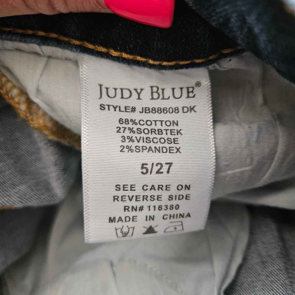 Judy Blue Dark Wash High Rise Cool Denim Boyfriend Jean 5/27 - Picture 3 of 6